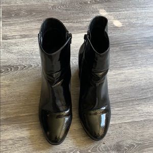 Black patent booties